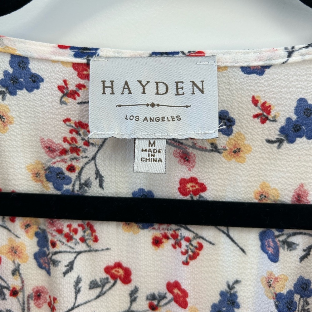 Hayden Los Angeles Floral Tiered Maxi Dress Boho V-Neck Flutter Sleeve Sz M - Picture 5 of 6